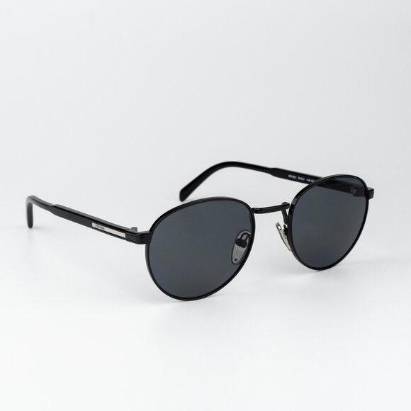 Prada Men Sunglasses Black Polarized Round PRB51S 1AB5Z1 NEW AUTHENTIC - Picture 4 of 13